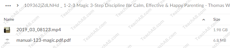 1-2-3 Magic: 3-Step Discipline for Calm, Effective & Happy Parenting By Thomas Phelan - PESI Free Download