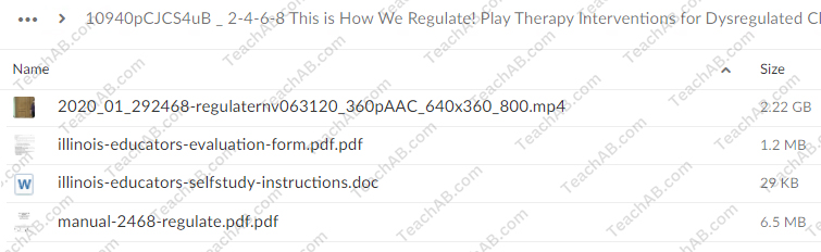2,4,6,8 This is How We Regulate! Play Therapy Interventions for Dysregulated Clients By Tracy Turner-Bumberry - PESI Free Download