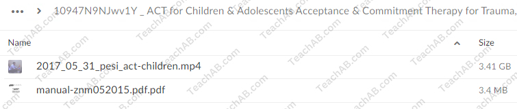 ACT for Children & Adolescents: Acceptance & Commitment Therapy for Trauma, Anxiety, Attachment Issues & More! By Timothy Gordon - PESI Free Download