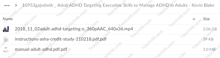 Adult ADHD: Targeting Executive Skills to Manage ADHD in Adults By Kevin Blake - PESI Free Download