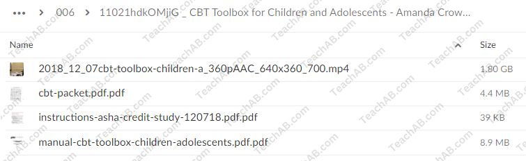 CBT Toolbox for Children and Adolescents By Amanda Crowder - PESI Free Download
