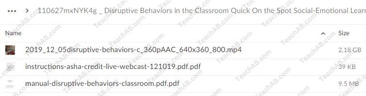 Disruptive Behaviors in the Classroom: Quick "On the Spot" Social-Emotional Learning and Behavior Interventions That Get Big Results! By Savanna Flakes - PESI Free Download