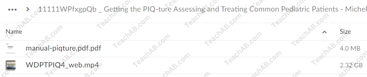 Getting the PIQ-ture Assessing and Treating Common Pediatric Patients By Michelle Fryt Linehan - PESI Free Download