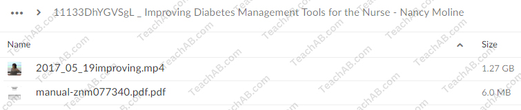 Improving Diabetes Management: Tools for the Nurse By Nancy Moline - PESI Free Download
