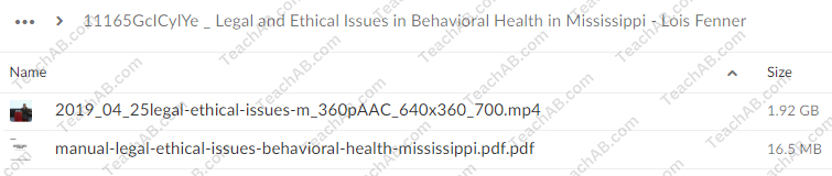 Legal and Ethical Issues in Behavioral Health in Mississippi By Lois Fenner - PESI Free Download
