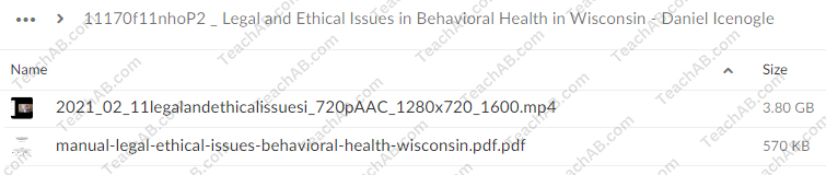Legal and Ethical Issues in Behavioral Health in Wisconsin By Daniel Icenogle - PESI Free Download