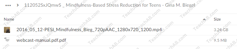 Mindfulness-Based Stress Reduction for Teens By Gina Biegel - PESI Free Download