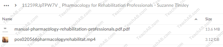 Pharmacology for Rehabilitation Professionals By Suzanne Tinsley - PESI Free Download