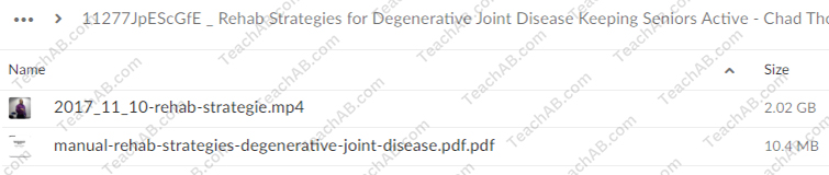 Rehab Strategies for Degenerative Joint Disease: Keeping Seniors Active By Chad Thompson - PESI Free Download