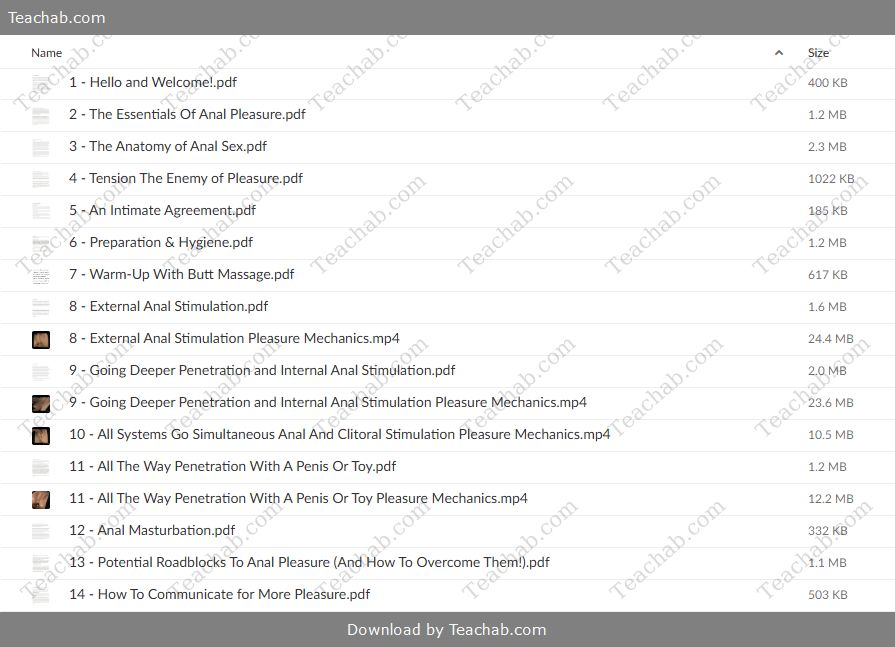 Anal Sex Mastery by Pleasure Mechanics Free Download