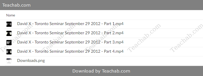 Toronto Seminar September 29 2012 by David X Free Download