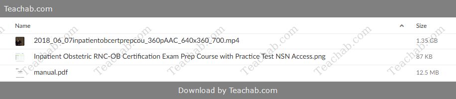 Inpatient Obstetric (RNC-OB) Certification: Exam Prep Course with Practice Test & NSN Access by Donna Weeks Free Download
