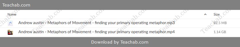 Metaphors of Movement – finding your primary operating metaphor by Andrew austin Free Download