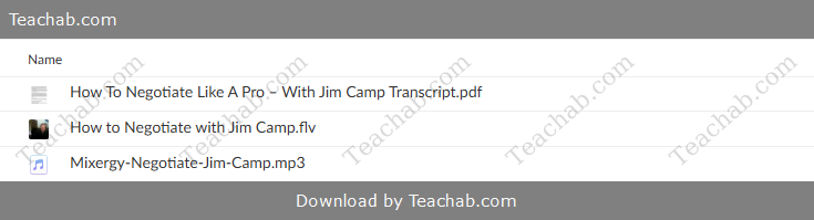 How To Negotiate Like A Pro by Jim Camp Free Download