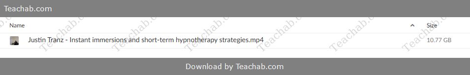 Instant immersions and short-term hypnotherapy strategies by Justin Tranz Free Download