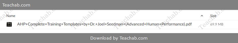 Complete Training Template by Dr Joel Free Download