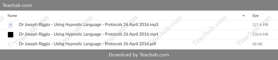 Using Hypnotic Protocols For Change & Transformation by Joseph Riggio Free Download