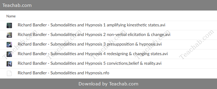 Submodality & Hypnosis by Richard Bandler Free Download