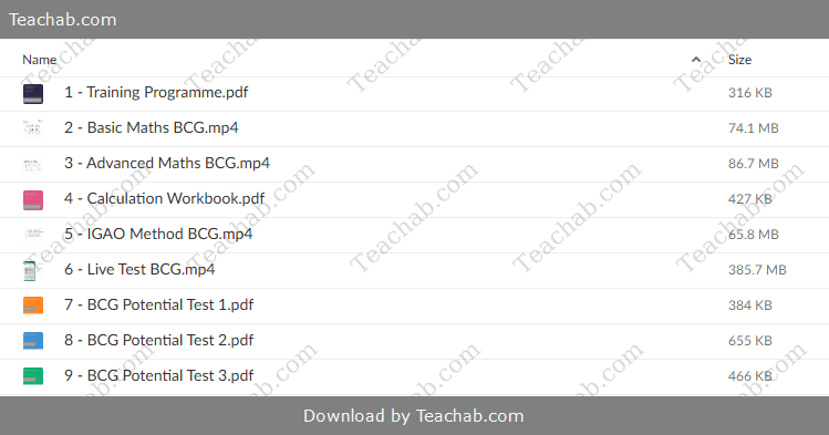 BCG Potential Test Training Programme Free Download