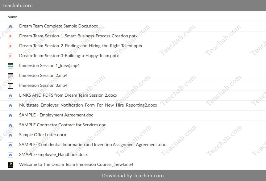 Build Your Dream Team Immersion Course by Ben Adkin Free Download