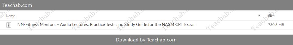 Audio Lectures, Practice Tests and Study Guide for the NASM CPT Ex by Fitness Mentors Free Download
